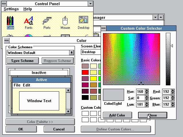 Windows 3.0 Control Panel (1990)